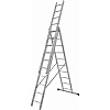 Лестница алюминиевая трехсекционная Олимп 3x10, ступень 28мм 1240310A